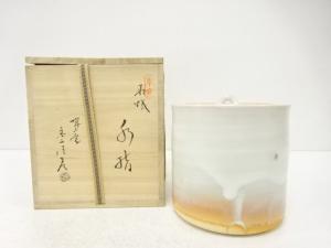 萩焼　金子信彦造　白釉　水指